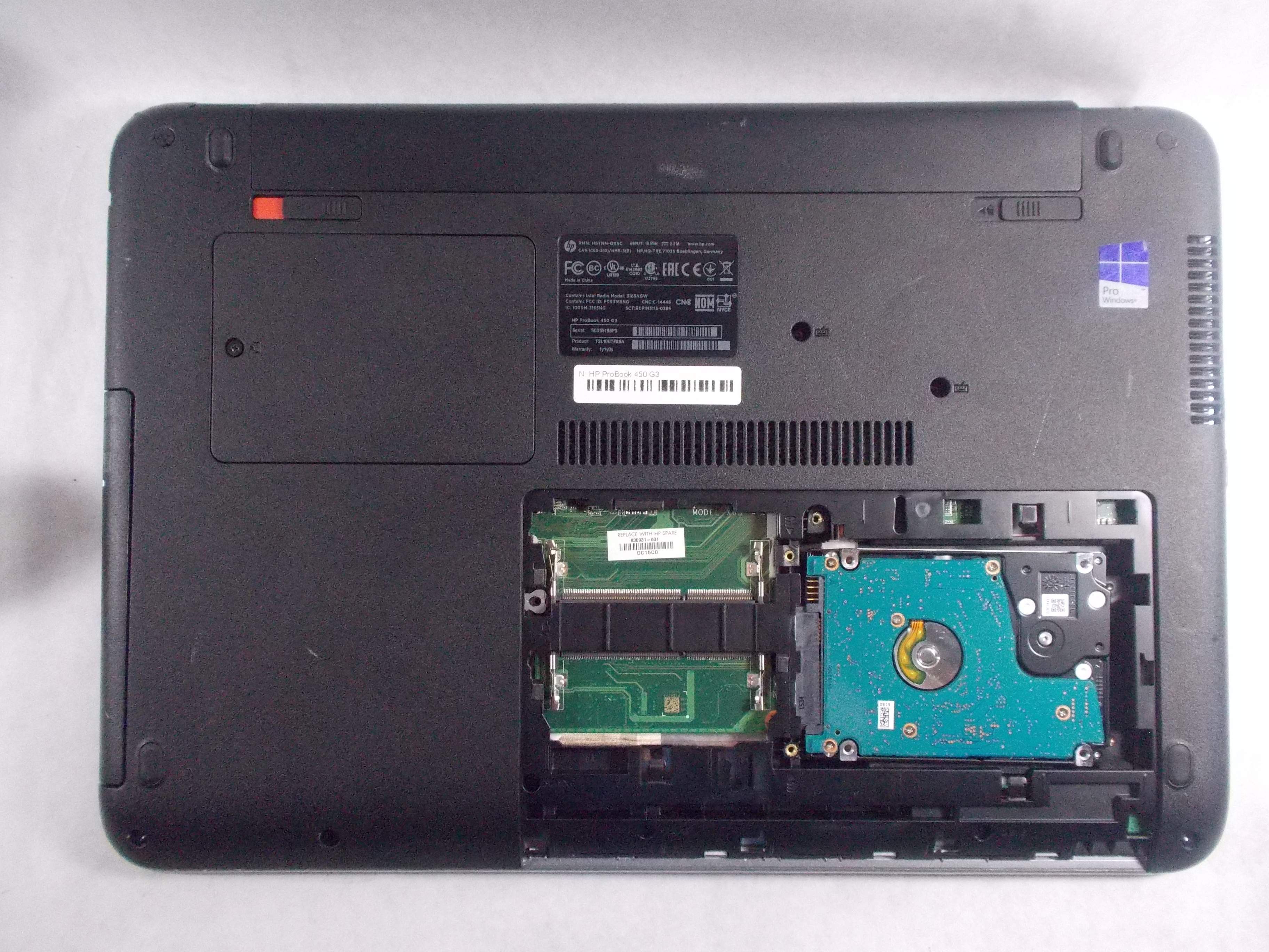 HP ProBook 450 G3 Hard Drive Replacement iFixit Repair Guide