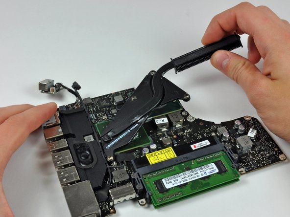 Image 1/1: When you mount the heat sink back onto the logic board, be sure to apply a new layer of thermal paste. We have a [guide|744|guide] that makes replacing the thermal paste easy.