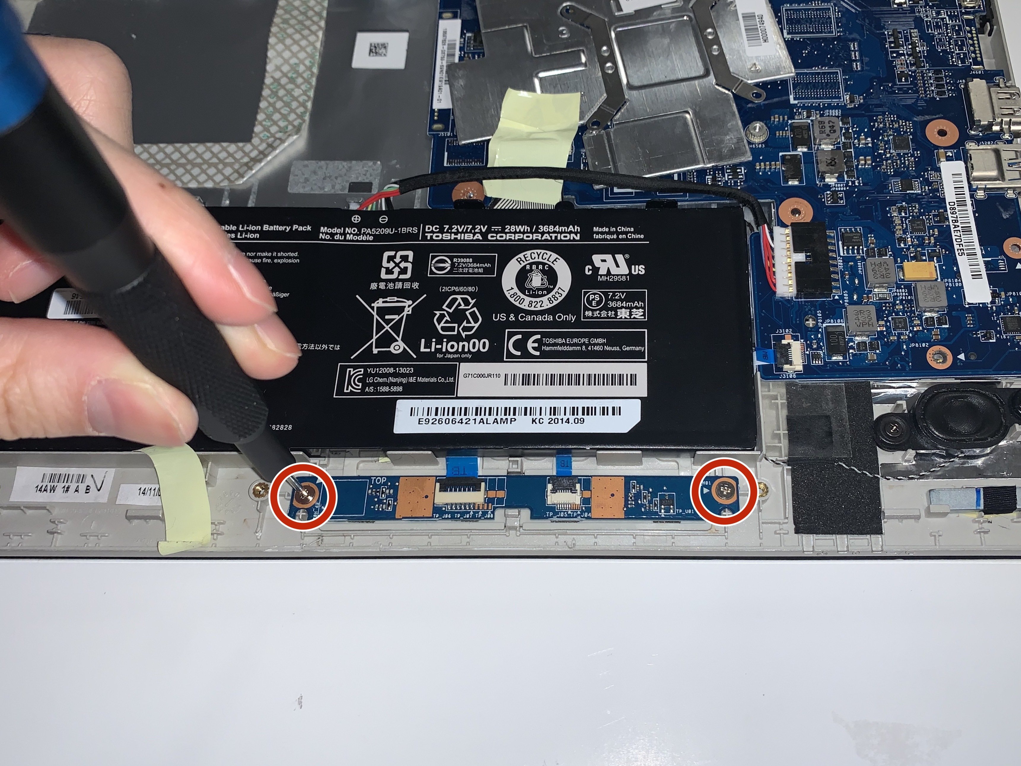 Toshiba Satellite L15WB1303 Touchpad Board Replacement iFixit Repair