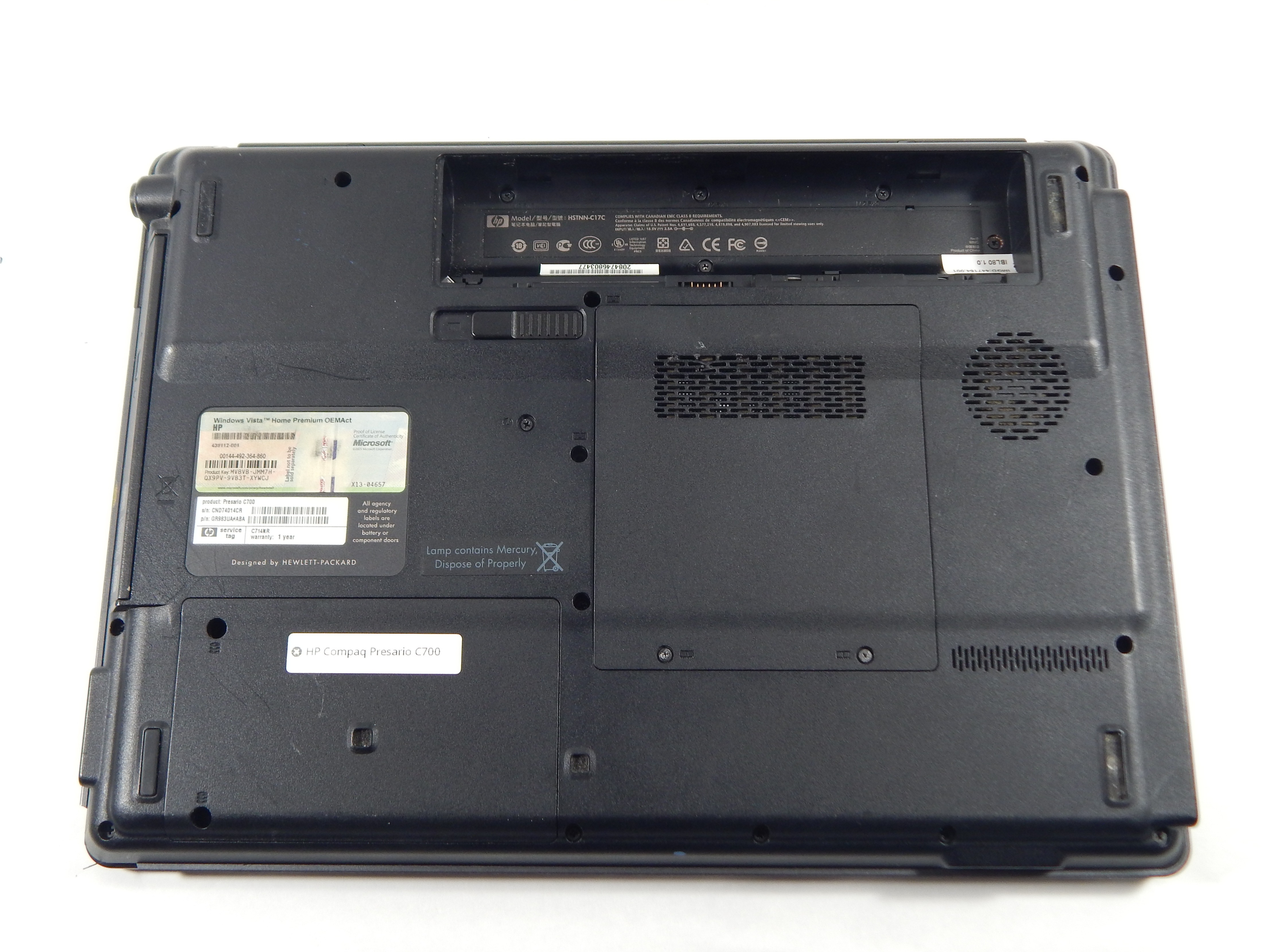 HP Compaq C700 - iFixit Battery. Hp Compaq Presario C700 User Manual ...